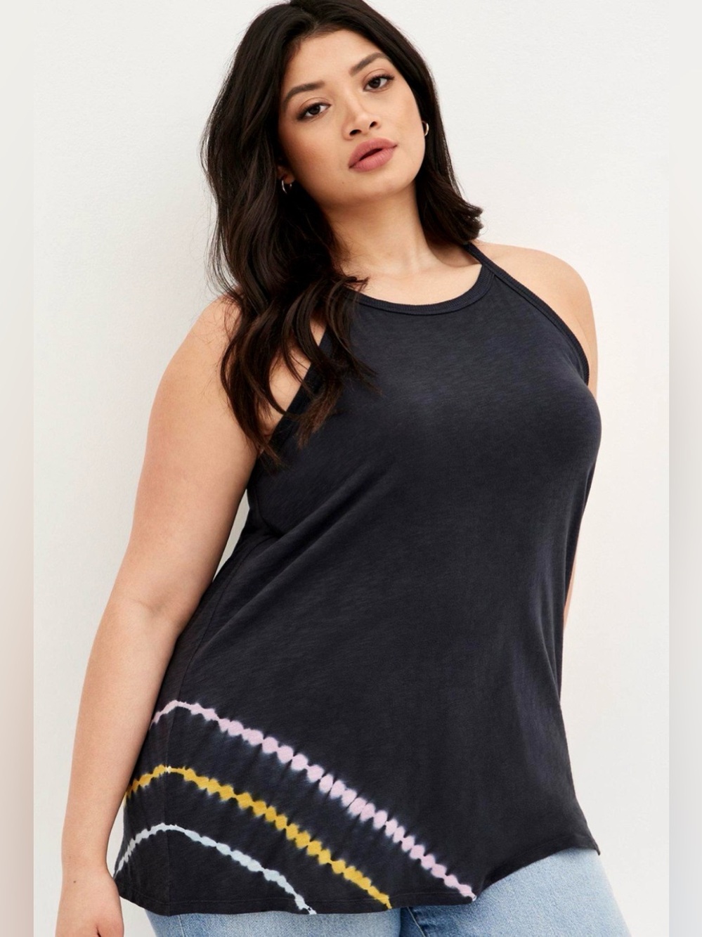 🖤torrid Dark NavyTank Top with Pink, White, Coral and Yellow details size 2X🖤